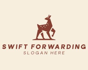 Brown Forest Deer Fawn logo design