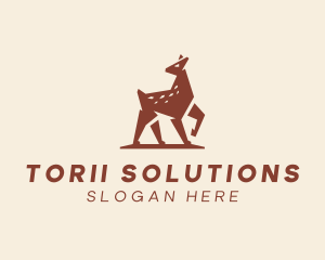 Brown Forest Deer Fawn logo design