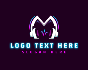 Streamer - Entertainment Headset Letter M logo design