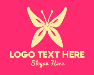 Petals - Yellow Flower Butterfly logo design