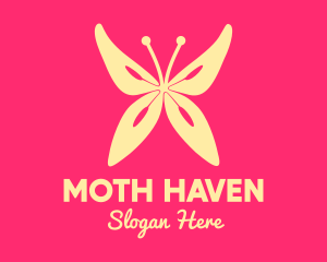 Moth - Yellow Flower Butterfly logo design