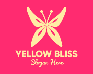 Yellow Flower Butterfly logo design