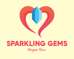 Crystal Gem Heart logo design