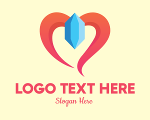 Lovely - Crystal Gem Heart logo design