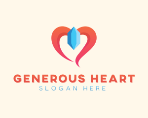 Crystal Gem Heart logo design