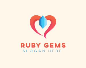 Crystal Gem Heart logo design