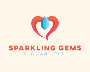 Crystal Gem Heart logo design