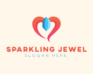 Crystal Gem Heart logo design