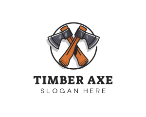 Axe Tool Lumberjack logo design