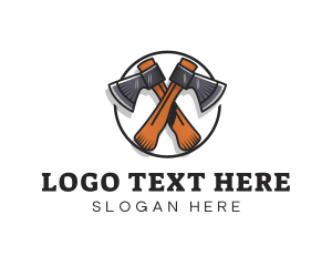 Logging - Axe Tool Lumberjack logo design