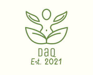 Human Body - Green Leaf Yoga logo design