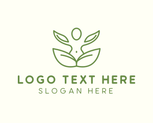 Human Body - Green Leaf Yoga logo design