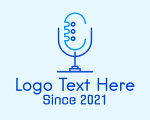 Radio - Blue Mic Podcast logo design