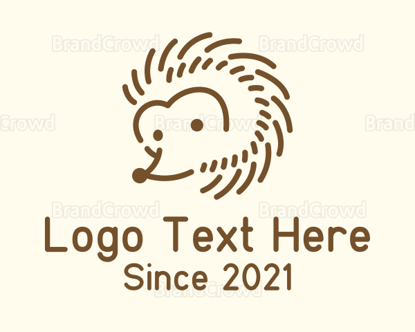Pet Hedgehog Cartoon Logo