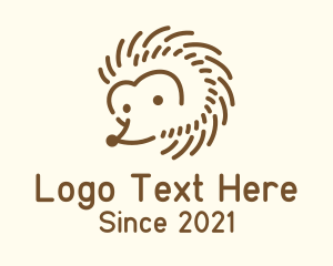 Porcupine - Pet Hedgehog Cartoon logo design
