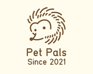 Pet Hedgehog Cartoon logo design