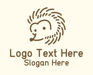 Pet Hedgehog Cartoon Logo