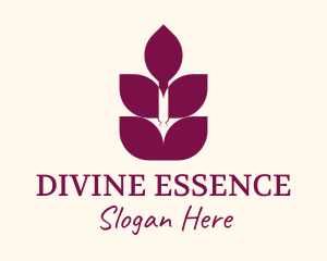 Lavender Essence Leaf logo design