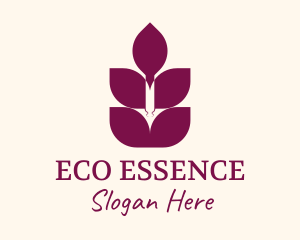 Lavender Essence Leaf logo design