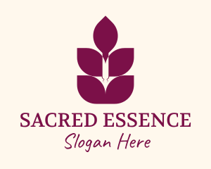 Lavender Essence Leaf logo design