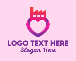 Factory - Gradient Love Factory logo design