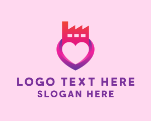 Dating Forum - Heart Love Factory logo design