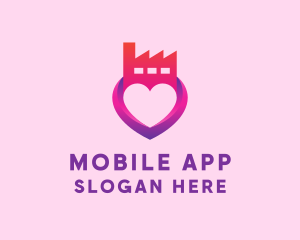 Dating App - Heart Love Factory logo design