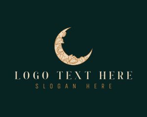 Night - Mystic Moon Flower logo design