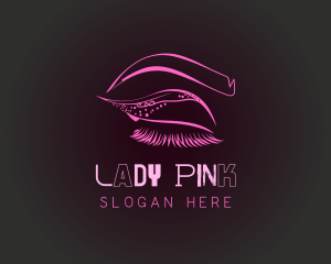 Pink Eyelashes Eyebrows logo design