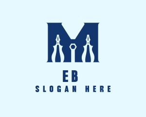 Handyman Tools Letter M  Logo