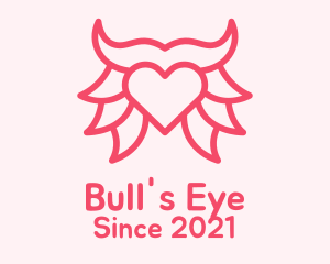 Bull - Pink Bull Heart logo design