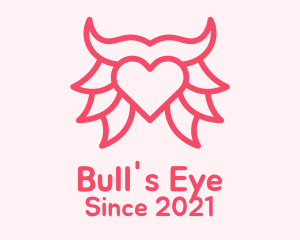 Pink Bull Heart  logo design