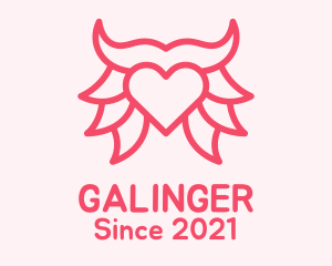 Pink - Pink Bull Heart logo design