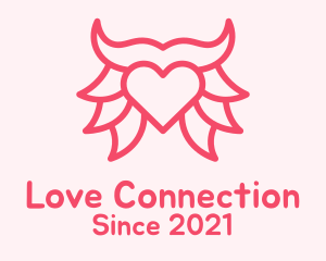 Romance - Pink Bull Heart logo design