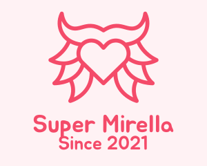 Zoo - Pink Bull Heart logo design