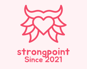 Lovely - Pink Bull Heart logo design