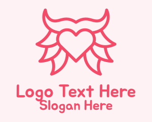 Pink Bull Heart  Logo