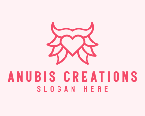 Pink Bull Heart  logo design