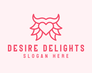 Pink Bull Heart  logo design