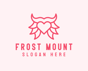 Pink Bull Heart  logo design