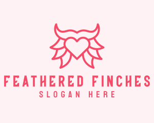 Pink Bull Heart  logo design