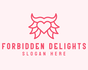 Pink Bull Heart  logo design