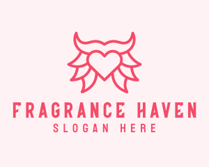 Pink Bull Heart  logo design