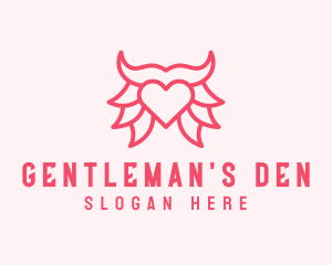 Pink Bull Heart  logo design