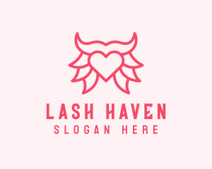 Pink Bull Heart  logo design