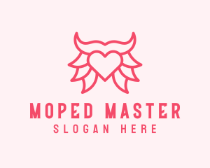 Pink Bull Heart  logo design