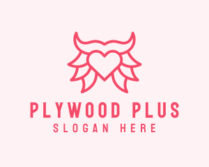 Pink Bull Heart  logo design