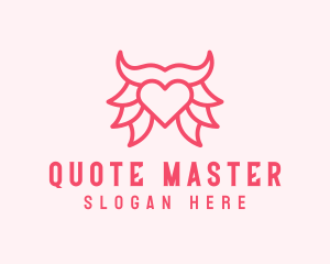 Pink Bull Heart  logo design