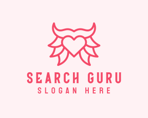 Pink Bull Heart  logo design