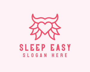 Pink Bull Heart  logo design